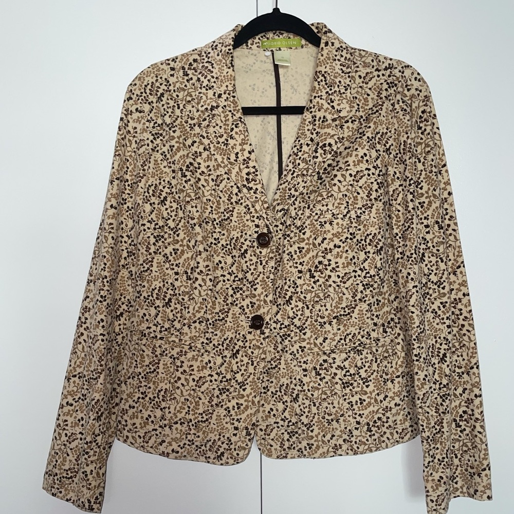Sigrid Olsen Printed Corduroy Blazer Size 12 - image 1